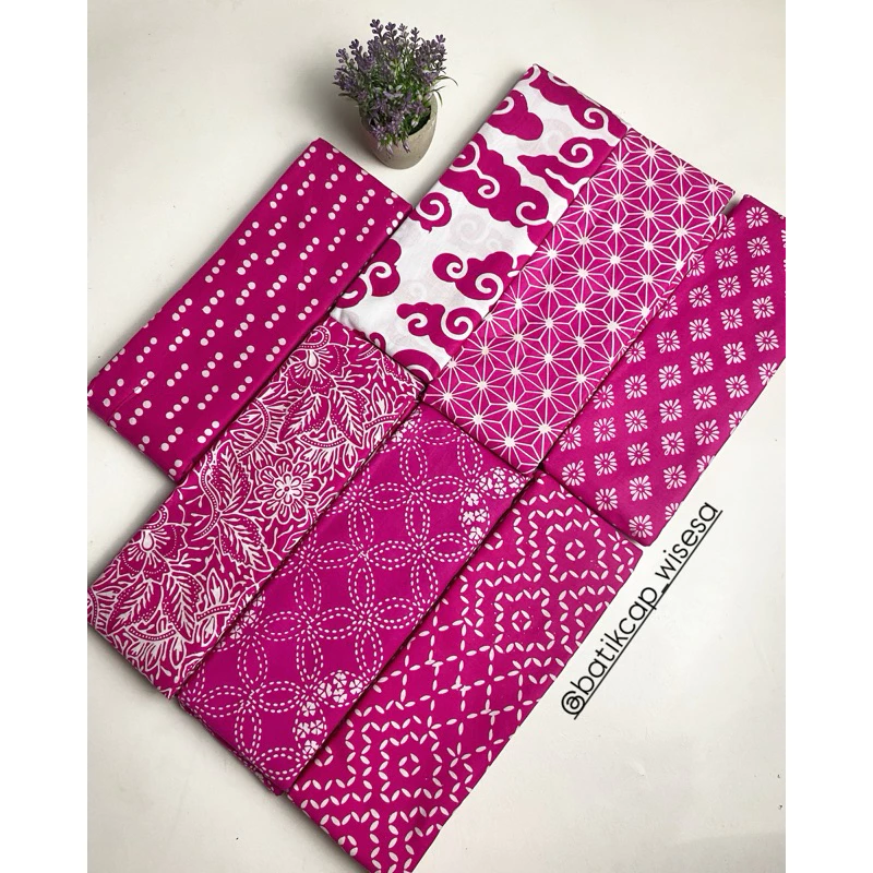Kain Batik Cap Garutan warna Pink Fanta