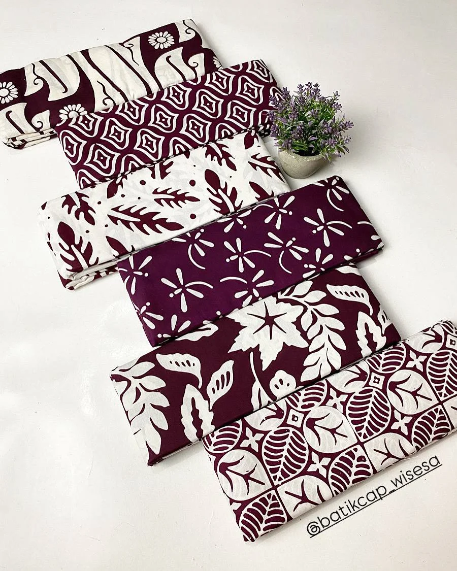 Batik Cap Burgundy