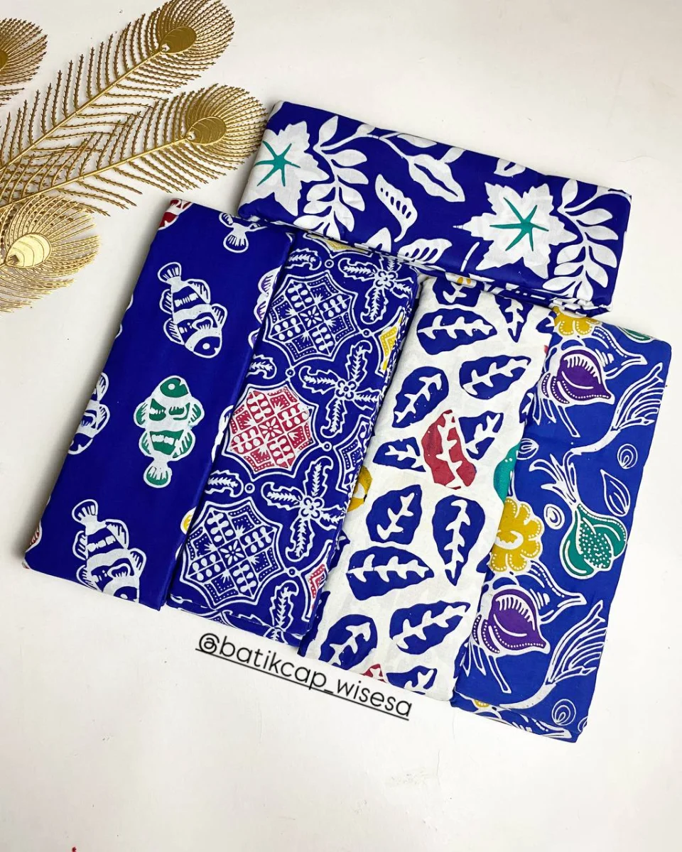 Kain Batik Cap Garutan Colet Biru