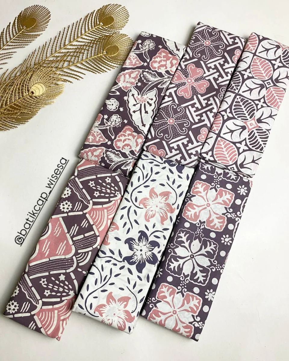 Batik Cap 2 warna, Pink-Mouve